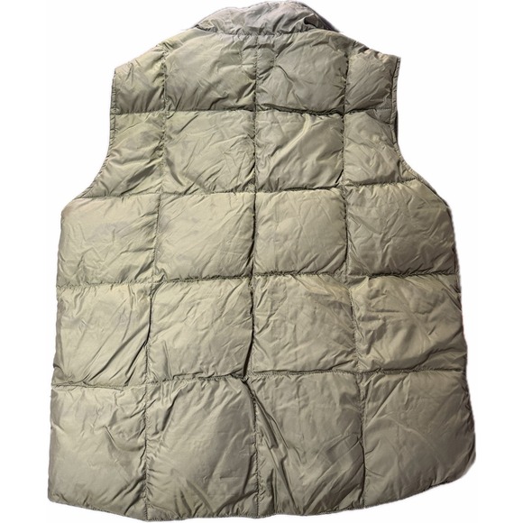 Lands End Mens Olive Green Down Puffer Vest Quilted Snap Front Size M 38-40 - Picture 5 of 7